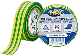 Изолента HPX IE1910 HPX5200 19мм х 10м зеленая - фото Изолента HPX IE1910 HPX5200 19мм х 10м зеленая