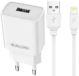 Сетевое зарядное устройство Jellico A52 18W 3A QC3.0 USB-A + Lightning cable white