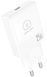 Сетевое зарядное устройство WUW C216 25w GaN PD USB-C fast charger white - фото Сетевое зарядное устройство WUW C216 25w GaN PD USB-C fast charger white