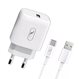 Мережевий зарядний пристрій SkyDolphin SC22ET 2.1a home charger + USB-C cable white (MZP-000159)