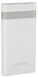 Повербанк Optima Promo Series OP-20 20000mAh White/Grey - фото Повербанк Optima Promo Series OP-20 20000mAh White/Grey