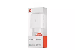 Сетевое зарядное устройство 2E GaN 65W USB-A 2USB Type-C Ports Wall Charger White (2E-WC3USB65W-W) - миниатюра 5