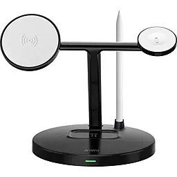 Беспроводная док-станция WIWU Wi-W032 Magnetic 4-in-1 15w wireless charger black - фото Беспроводная док-станция WIWU Wi-W032 Magnetic 4-in-1 15w wireless charger black