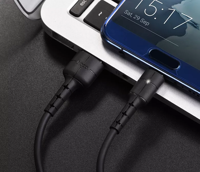 Кабель Hoco X30 Star Charging USB-A - Type-C 10w 1.2м cable Black - фото 4