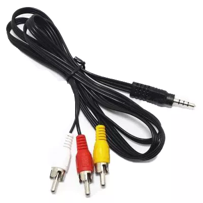 Видеокабель mini-Jack 3.5мм - 3RCA М-М 1.8м Black (17320) Atcom - фото 2