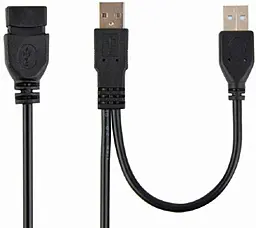 Кабель (шлейф) Cablexpert двойной USB 2.0 AM/AF 0.9м - фото Кабель (шлейф) Cablexpert двойной USB 2.0 AM/AF 0.9м