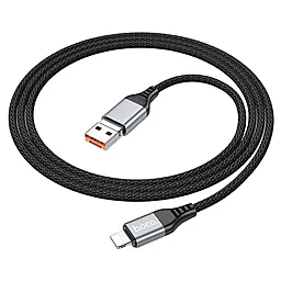 Кабель USB PD Hoco U128 27w 3a 1.2m 2-in-1 USB-A/Type-C to Lightning cable black - миниатюра 3