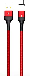 Кабель USB Usams U28 Magnetic 3A micro USB Cable Red (US-SJ328)