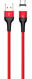 Кабель Usams U28 Magnetic USB-A - micro USB 15w 3a 1м cable Red (US-SJ328) - фото Кабель Usams U28 Magnetic USB-A - micro USB 15w 3a 1м cable Red (US-SJ328)