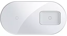 Беспроводная док-станция Baseus Simple Pro Edition 2-in-1 15w wireless charger white (wXJK-C02) - фото Беспроводная док-станция Baseus Simple Pro Edition 2-in-1 15w wireless charger white (wXJK-C02)