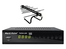 Комплект цифрового ТВ World Vision T625A LAN + антенна EuroSky ES-005A