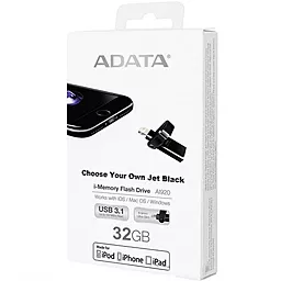 Флешка ADATA 32GB AI920 Jet Black Lightning USB 3.1 (AAI92032GCBK) Black - мініатюра 3