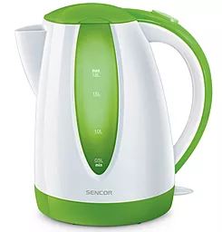 Электрочайник Sencor Series 1800, 1,8л, Strix, пластик, бело-зеленый - фото Электрочайник Sencor Series 1800, 1,8л, Strix, пластик, бело-зеленый