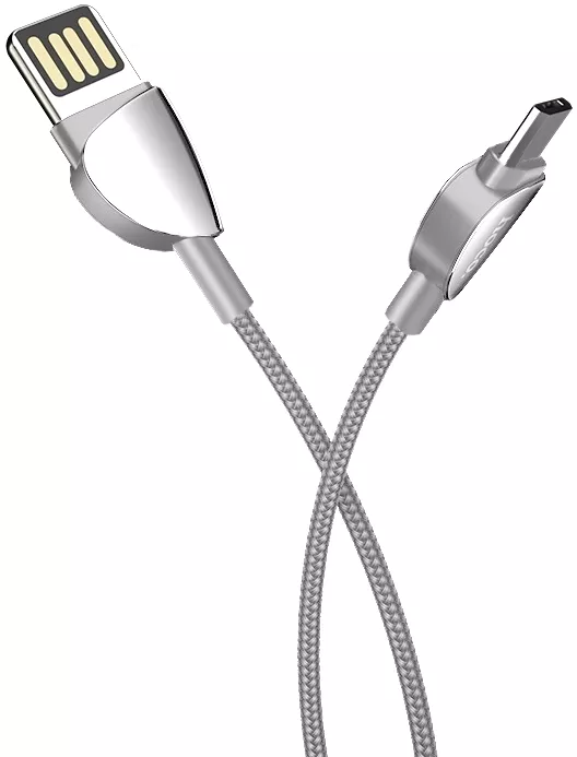 Кабель Hoco U62 Simple USB-A - micro USB 12w 2.4a 1.2м cable Silver - фото 2