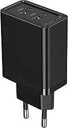 Мережевий зарядний пристрій Vention 18w QC3.0 2xUSB-A fast charger black (FBAB0-EU)