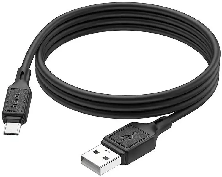 Кабель Hoco X90 Cool Silicone USB-A - micro USB 12w 2.4a 1м cable Black - фото 3