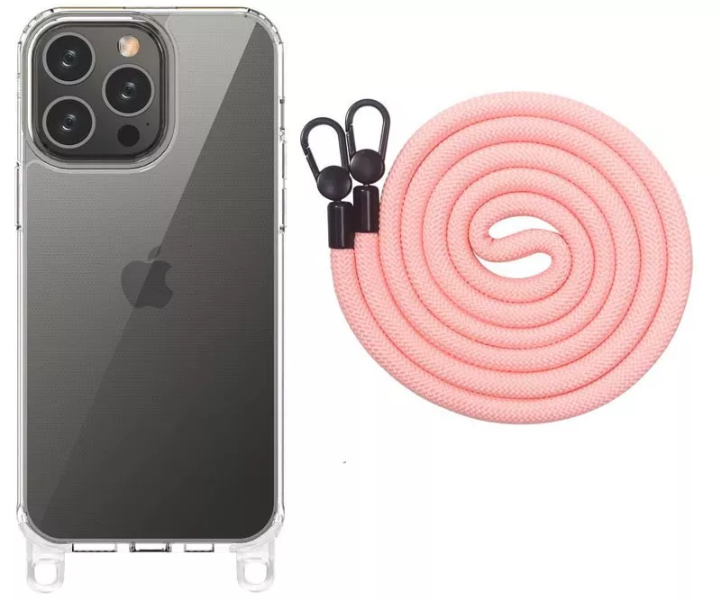 Чехол Epik Clear Case with Strap для Apple iPhone 13 Pro Light Pink - фото 1