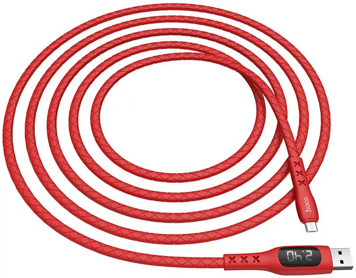 Кабель Hoco S6 Sentinel USB-A - micro USB 12w 2.4a 1.2м cable Red - фото 4