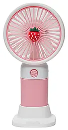 Портативный вентилятор NICHOSI FT-310 с подставкой детский Pink Strawberry - фото Портативный вентилятор NICHOSI FT-310 с подставкой детский Pink Strawberry