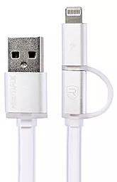 Кабель USB Remax Aurora 2-in-1 USB Lightning/micro USB Cable White (RC-020t)