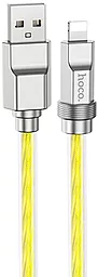 Кабель Hoco Solid silicone U113 USB-A - Lightning 12w 2.4a 1м cable Gold - фото Кабель Hoco Solid silicone U113 USB-A - Lightning 12w 2.4a 1м cable Gold
