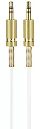 Аудио кабель Hoco UPA31 Cindy spring AUX mini Jack 3.5mm M/M Cable 3 м white - фото Аудио кабель Hoco UPA31 Cindy spring AUX mini Jack 3.5mm M/M Cable 3 м white