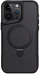 Чохол Epik TPU+PC Metal Buttons with MagSafe Carbon Ring для Apple iPhone 15 Pro Black - фото Чохол Epik TPU+PC Metal Buttons with MagSafe Carbon Ring для Apple iPhone 15 Pro Black