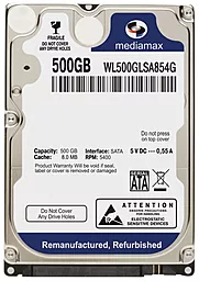 Жорсткий диск для ноутбука Mediamax 500 GB 2.5 (WL500GLSA854G_) - мініатюра 2
