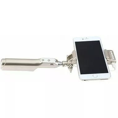 Моноподи, селфі-палки для селфі Noosy BR13 LED flashlight Bluetooth selfie stick Gold - фото 2