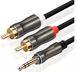 Аудио кабель VEGGIEG AR2-1.5 AUX mimi Jack 3.5 мм - 2xRCA M/M 1.5 м cable black (YT-AR2-1.5)