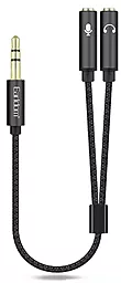 Разветвитель для микрофона и наушников Earldom mini Jack 3.5mm M/2xF 0.2 м чёрный (ET-AUX202)