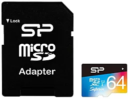 Карта пам'яті Silicon Power microSDHC 32GB Superior COLOR Class 10 UHS-I U1 + SD Adapter (SP032GBSTHDU1V20SP)