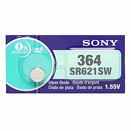 Батарейки Sony SR621SW (364) (164) (AG1) 1шт 1.55 V - мініатюра 2