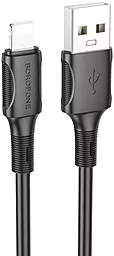 Кабель Borofone BX80 USB-A - Lightning 12w 2.4a 1м cable Black - фото Кабель Borofone BX80 USB-A - Lightning 12w 2.4a 1м cable Black