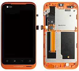 Дисплей Lenovo A660 з тачскріном і рамкою, оригінал, Orange