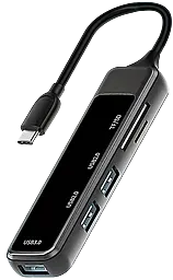Мультипортовий Type-C хаб EasyLife 5-in-1 USB3.0 black