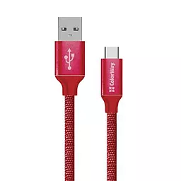 Кабель ColorWay USB-A - Type-C 12w 2.4a 2м cable Red (CW-CBUC008-RD) - фото Кабель ColorWay USB-A - Type-C 12w 2.4a 2м cable Red (CW-CBUC008-RD)