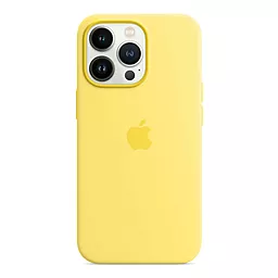 Чохол Apple Silicone Case Full with MagSafe and SplashScreen для Apple iPhone 13 Pro Max  Lemon Zest