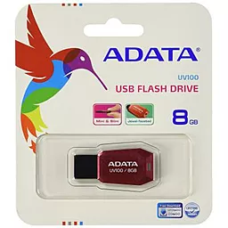 Флешка ADATA 8GB DashDrive UV100 Red USB 2.0 (AUV100-8G-RRD) - мініатюра 4
