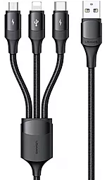 Кабель USB Usams U73 15w 3a 3-in-1 USB to Type-C/Lightning/micro USB Cable black