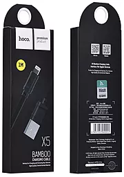 Кабель Hoco X5 Bamboo USB-A - Lightning 12w 2.4a 1м cable Black - мініатюра 3 Кабель Hoco X5 Bamboo USB-A - Lightning 12w 2.4a 1м cable Black - мініатюра 3