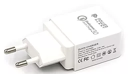 Мережевий зарядний пристрій з швидкою зарядкою PowerPlant Qualcomm Quick Charge 3.0 White