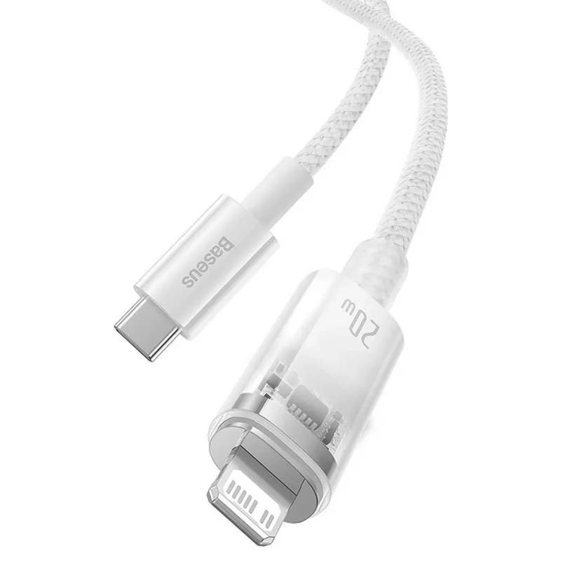 Кабель Baseus Explorer USB Type-C - Lightning 20w 3a 1м PD сable White (CATS01020)  - фото 5