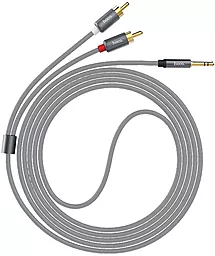 Аудіо кабель Hoco Aux mini Jack 3.5 mm - 2хRCA M/M Cable 1.5 м gray - мініатюра 3