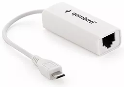 Мережева карта Gembird microUSB 2.0 - RJ45 White (NIC-mU2-01) - фото Мережева карта Gembird microUSB 2.0 - RJ45 White (NIC-mU2-01)