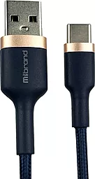 Кабель Mibrand Metal Braided MI-71 USB-A - Type-C 12w 2.4a 1м cable Navy/Blue - фото Кабель Mibrand Metal Braided MI-71 USB-A - Type-C 12w 2.4a 1м cable Navy/Blue