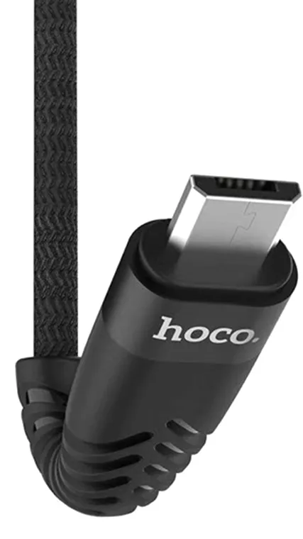 Кабель Hoco UD02 Grandiose USB-A - micro USB 12w 3a 1м cable Black - фото 2