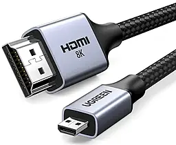 Видеокабель HD164 HDMI - micro HDMI v2.1 8k 60hz 2m black (15517) Ugreen - фото Видеокабель HD164 HDMI - micro HDMI v2.1 8k 60hz 2m black (15517) Ugreen