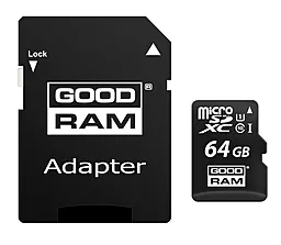 Карта памяти GooDRam microSDXC 64GB Class 10 UHS-I U1 + SD-адаптер (M1AA-0640R12)