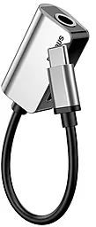 Аудио-переходник Baseus L40 Type-C to Type-C + AUX(3,5) Silver/Black (CATL40-0S) - фото Аудио-переходник Baseus L40 Type-C to Type-C + AUX(3,5) Silver/Black (CATL40-0S)